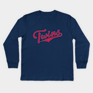 Vintage Minnesota Twins 2 by Buck Tee Original Kids Long Sleeve T-Shirt